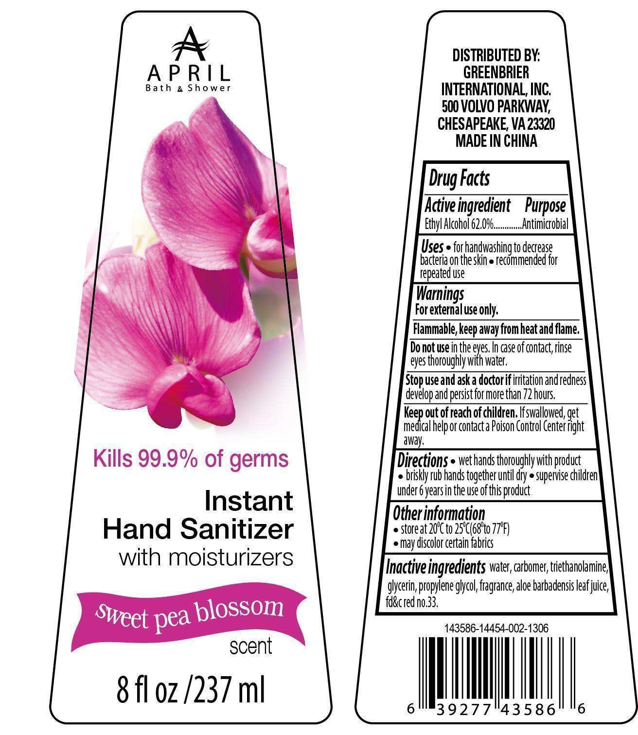 Sweet Pea Blossom Hand Sanitizer